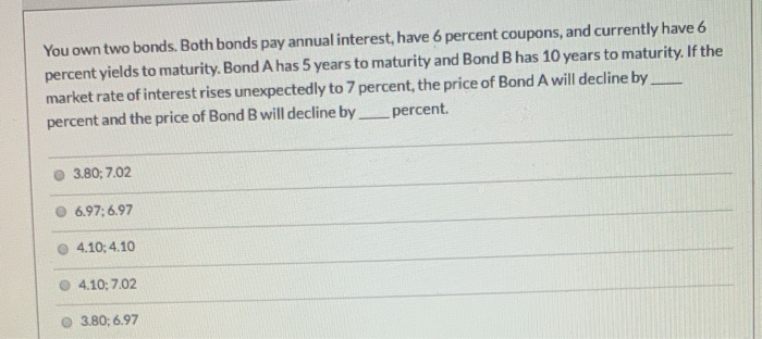 maturity of 11.90 percent, a 9.5 percent annual coupon, a $1,000 face