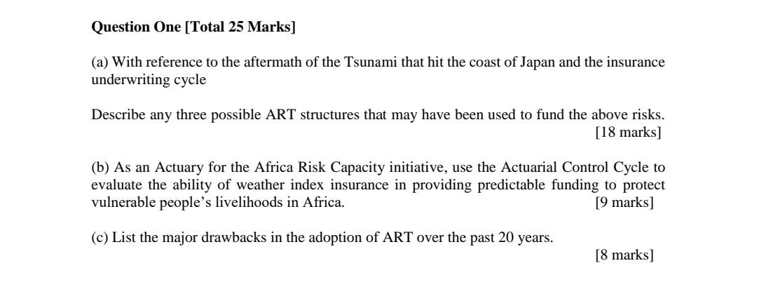  please Question One [Total 25 Marks] (a) With reference to the