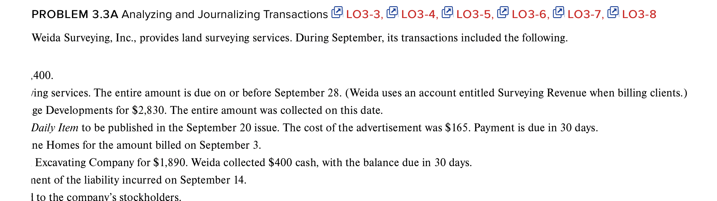 QL03-6, Q 103-7, O L03-8 Weida Surveying, Inc., provides land surveying services.