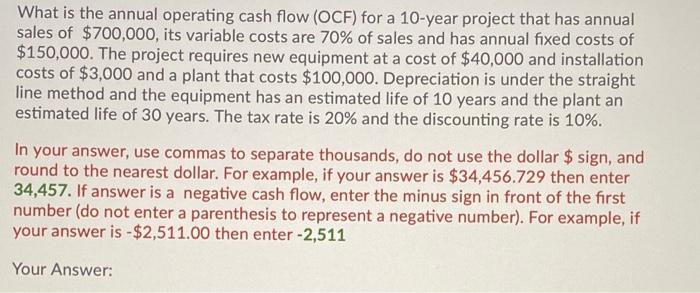 how can I do this without excel? What is the annual operating