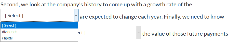 how much all those dividend payments are going to be and discount