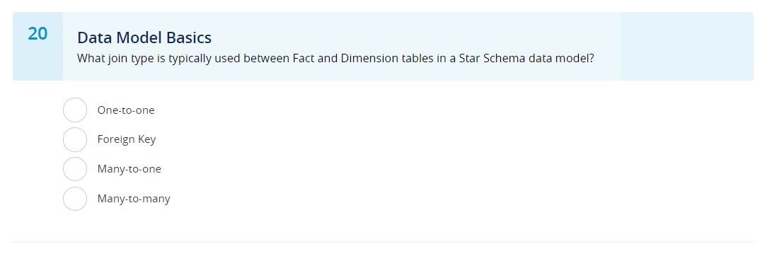 20 Data Model Basics What join type is typically used between