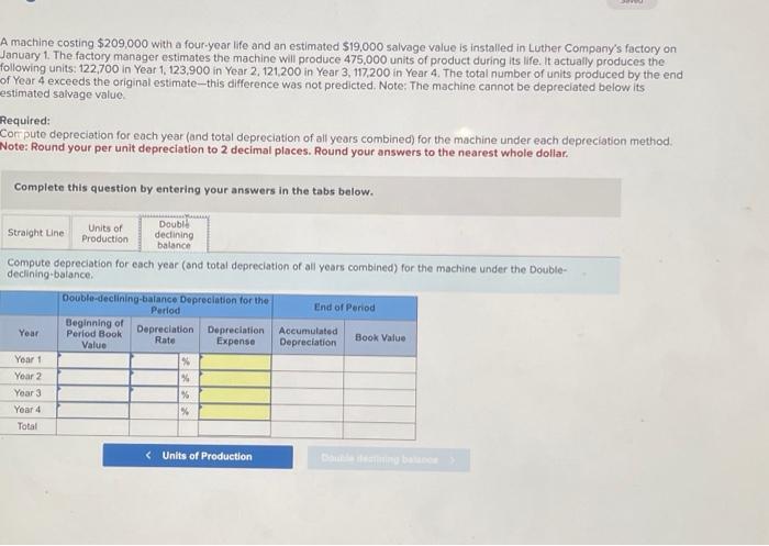 January 1. The factory manager estimates the machine will produce 475,000 units