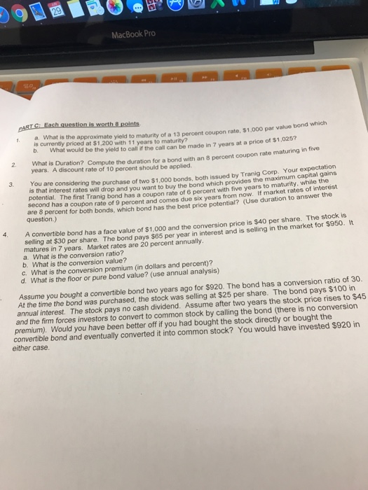  Help with all a. What is the approximate yield to maturity