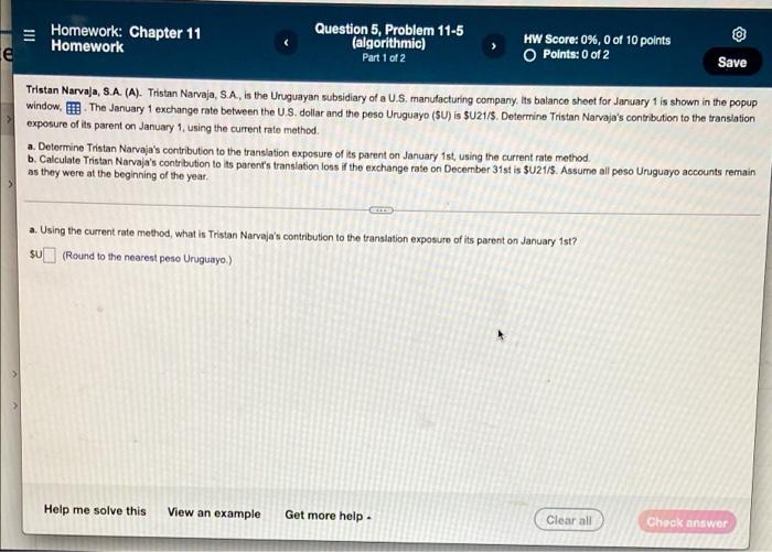 Homework: Chapter 11 Homework Question 5, Problem 11-5 (algorithmic) Part 1