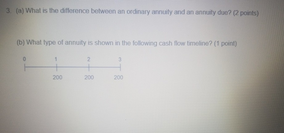  3. (a) What is the difference between an ordinary annuity and
