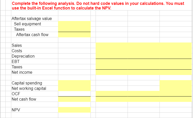 a new three-year expansion project that requires an initial fixed asset investment