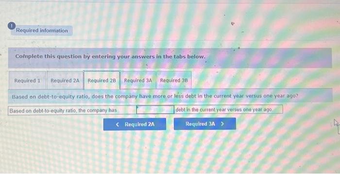 ratio, does the company have more or less debt in the current