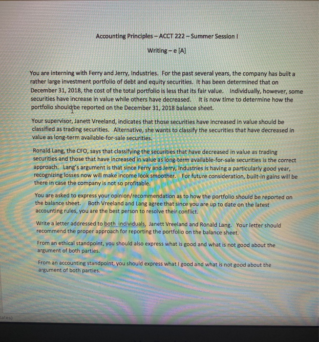 while writing this, please mention the accounting rules (GAAP). this should not