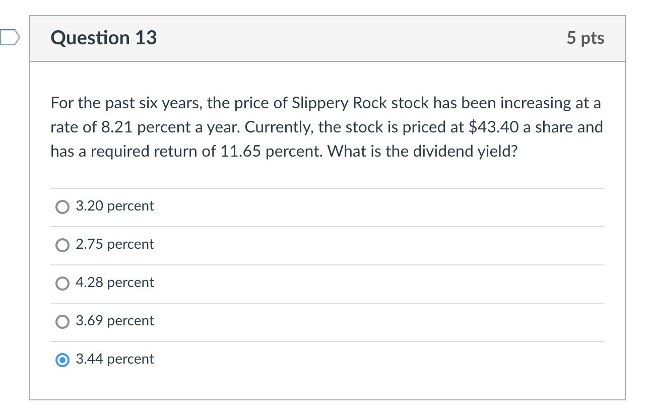 PLEASE DO IT BY EXCEL!!!! THANKS!!! Question 13 5 pts For the