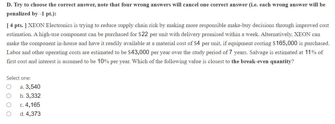 D. Try to choose the correct answer, note that four wrong