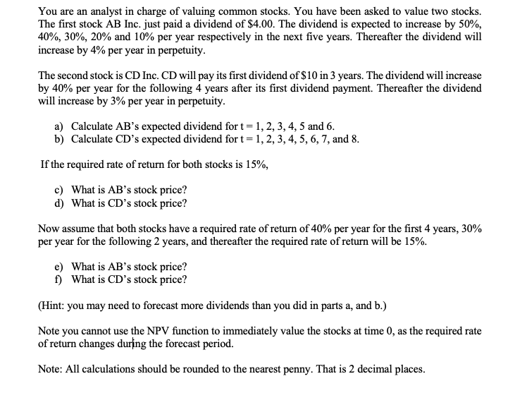 Please provide excel solution and include part E AND F as well