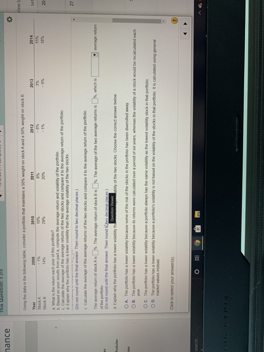 consider a portfolio that maintains a 50% weight on stock A and