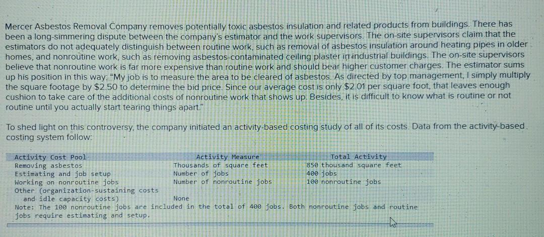  1a. 1b. 1c. please answer 1a, 1b, and 1c completely Mercer