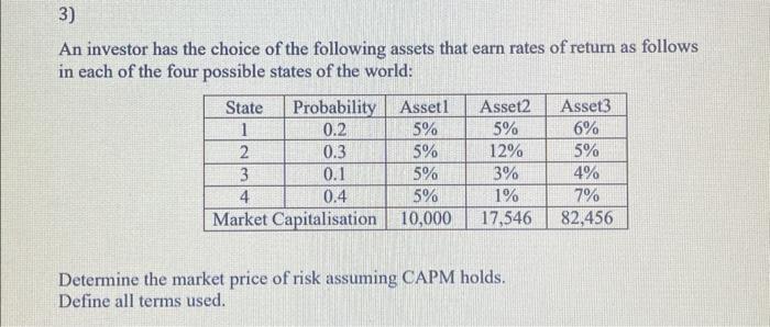 posted the wrong one Exercise 1.3. An investor can construct a portfolio