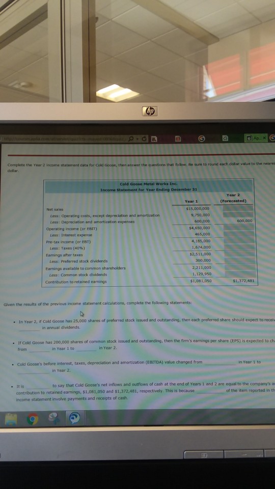 please solve completely and correctly thanks! Complete thn Year 2 income atement