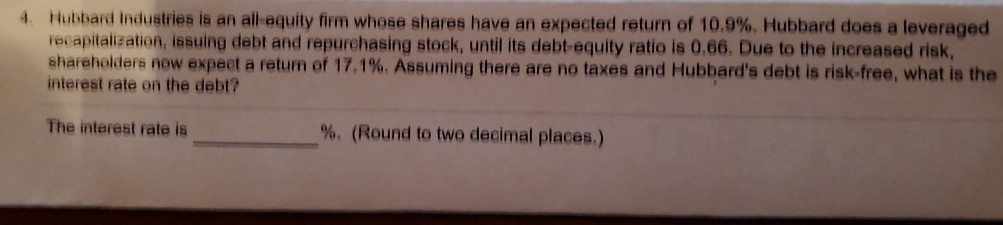 Please solve this problem showing the calculations steps. Thank you 4.