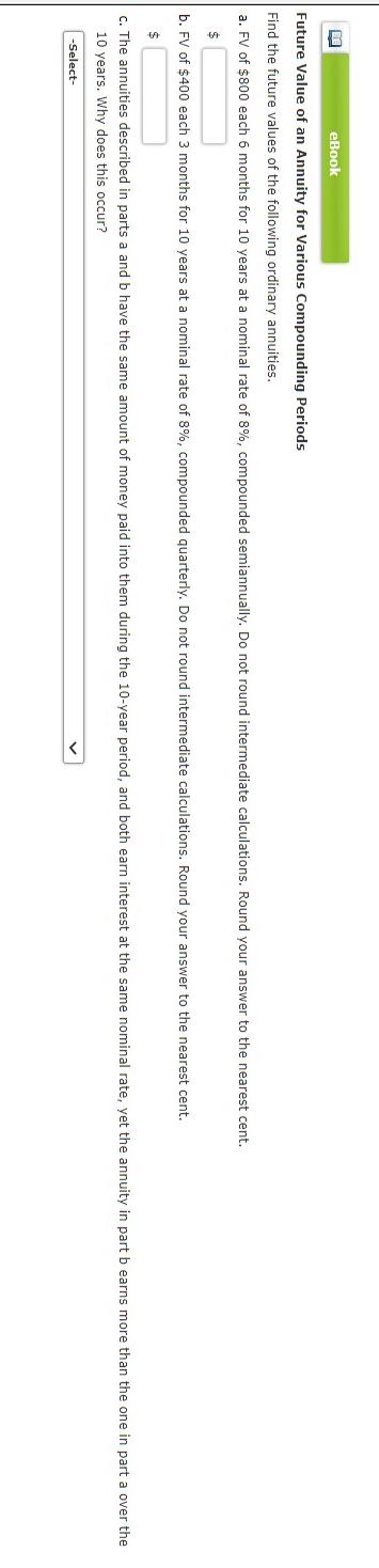 due.) Do not round intermediate calculations. Round your answers to the nearest