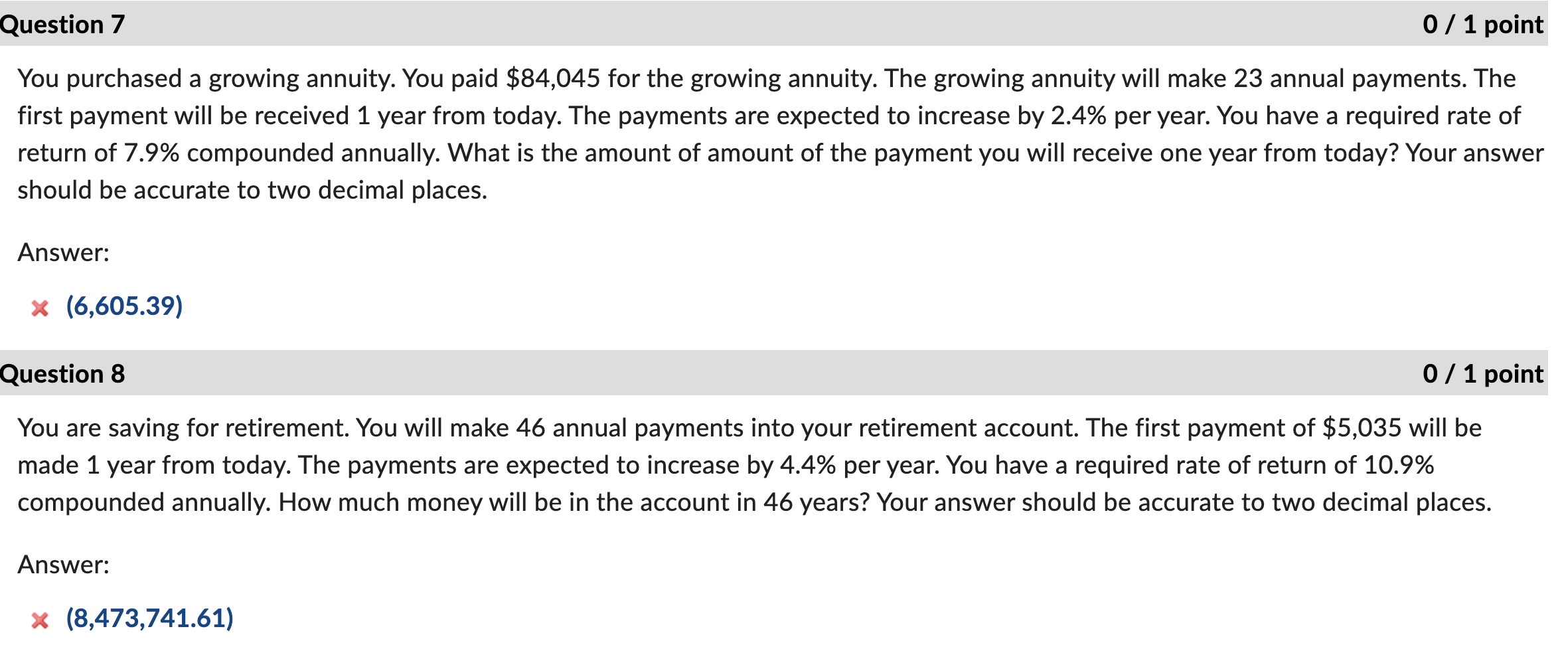  Pls explain how to get answer without excel Question 7 0