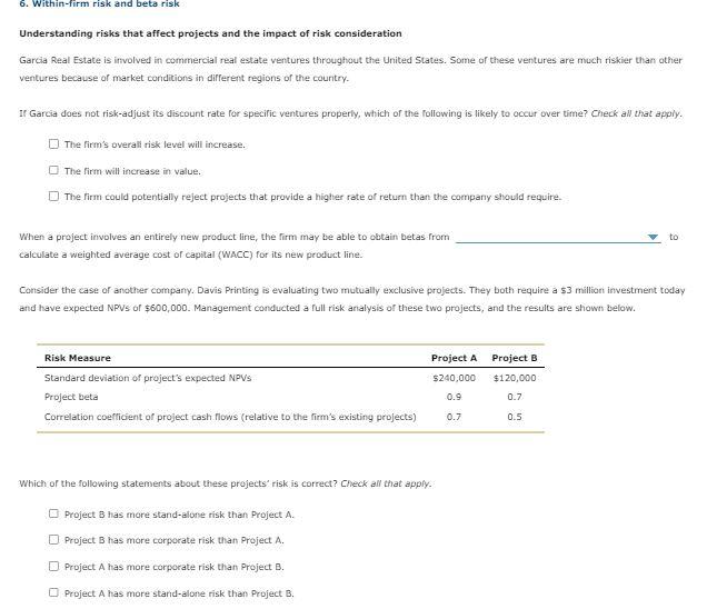  Understanding risks that affect projects and the impact of risk consideration