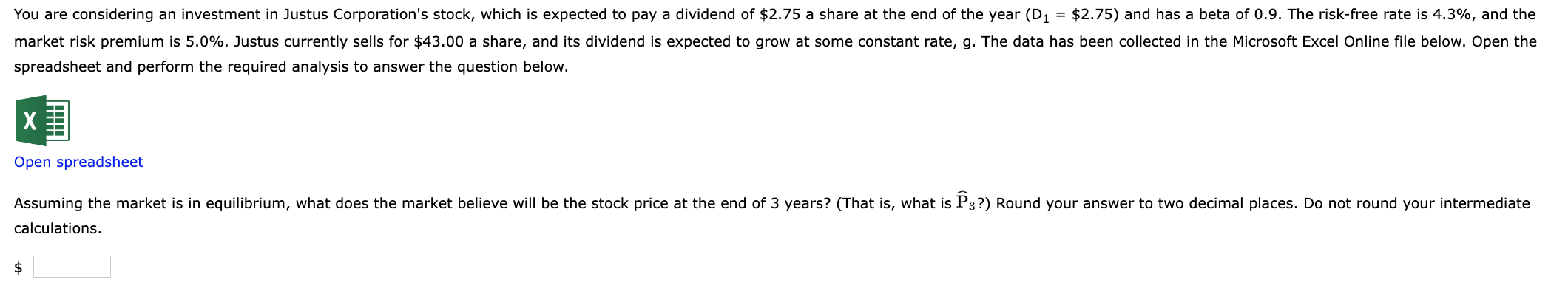  spreadsheet and perform the required analysis to answer the question below.