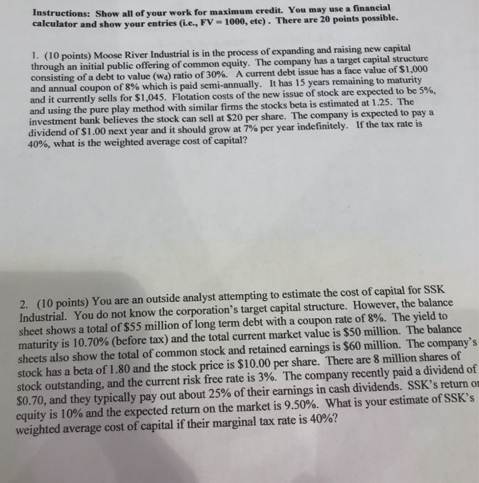 show all work please and all the steps without using excel. Instructions: