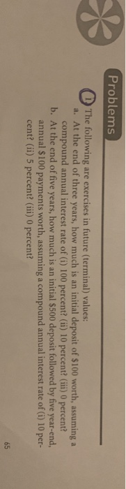  Problems Theate the e The following are exercises in future (terminal)