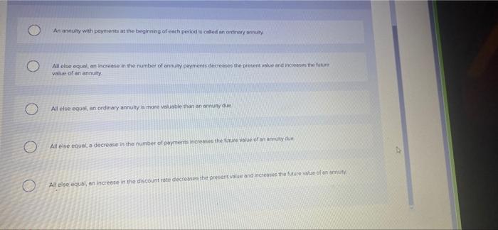 which statement is true? An annuity with payment at the beginning of
