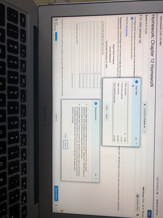  2020 Summer 2 ACC 101.ws Tyler Pendleton & 08/02/2012 PM Homework: