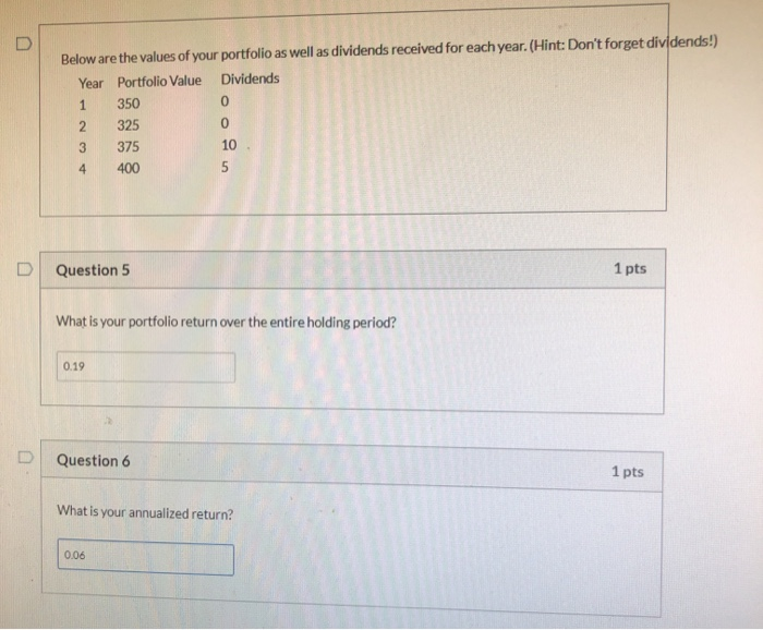 stock XYZ for $19 in Year O. Below are the prices of