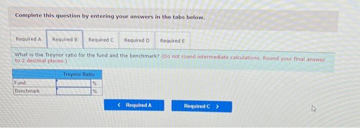 for a fund and an appropriate benchmark as well as the risk-free