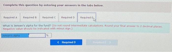 fund and the benchmark? c. What is the fund tracking error? d.
