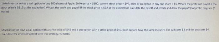 Solve without excel pleaseshow all equations and work please (1) An investor