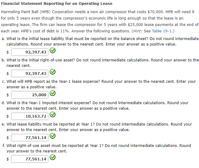 Operating Lease Harmeling Paint Ball (HPB) Corporation needs a new air compressor