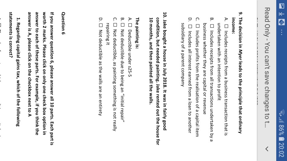  Post 86% 20:02 Read Only - You can't save changes to