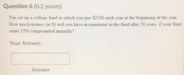 of cash flows 1-3 at the end Nyear 3. assuming a 6%