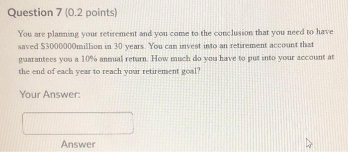 interest rate compounded annually)? End of year 1 2 3 4 5