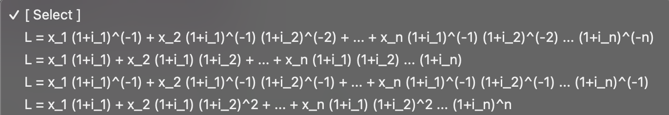 for a series of n yearly payments. The rth payment, of amount