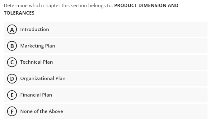 F None of the Above Question 2 1 Point Determine which chapter