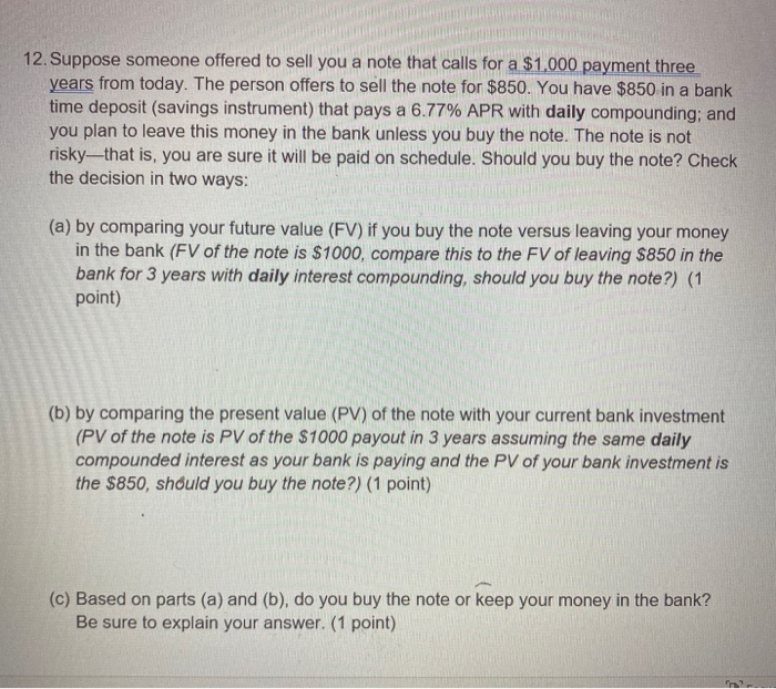 please answer parts a b and c to question 12 showing work