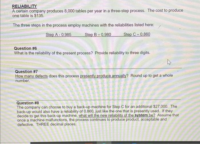 cost of the back-up machine is included in your calculation? Remember to