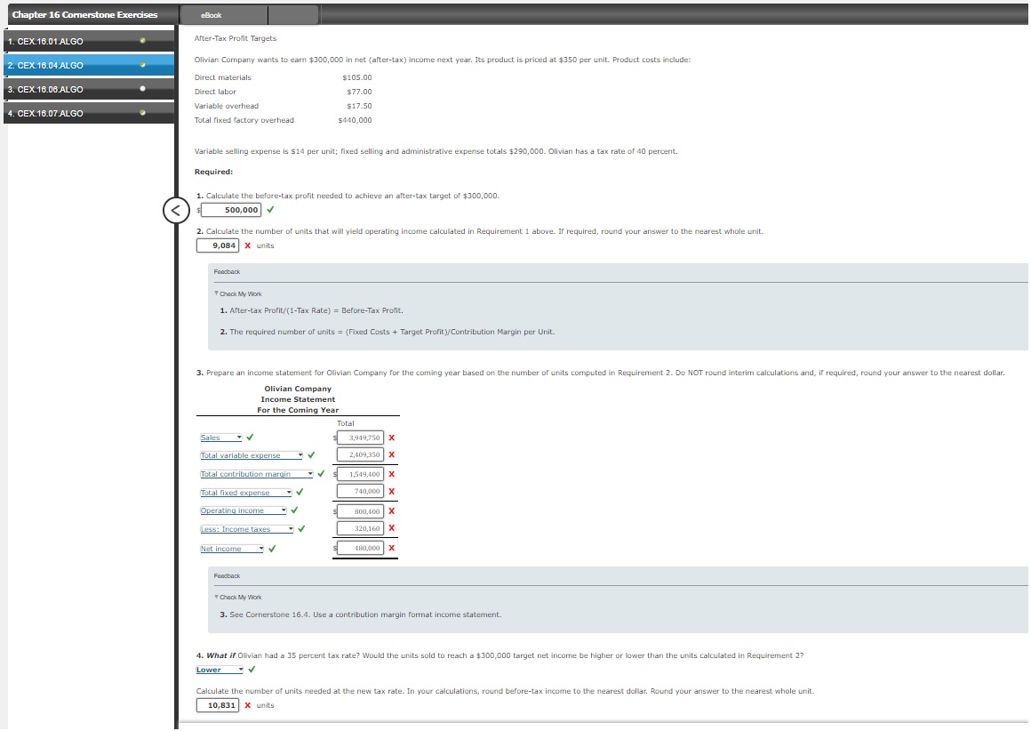 16-2 Variable selling expense is $14 per unit; fixed selling and administrative