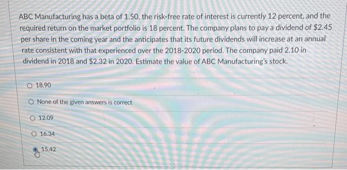 please answer asap for a definite thumbs up! ABC Manufacturing has a