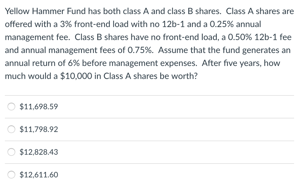  Yellow Hammer Fund has both class A and class B shares.