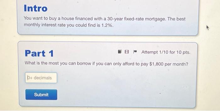 I need help solving this problem Intro You want to buy a