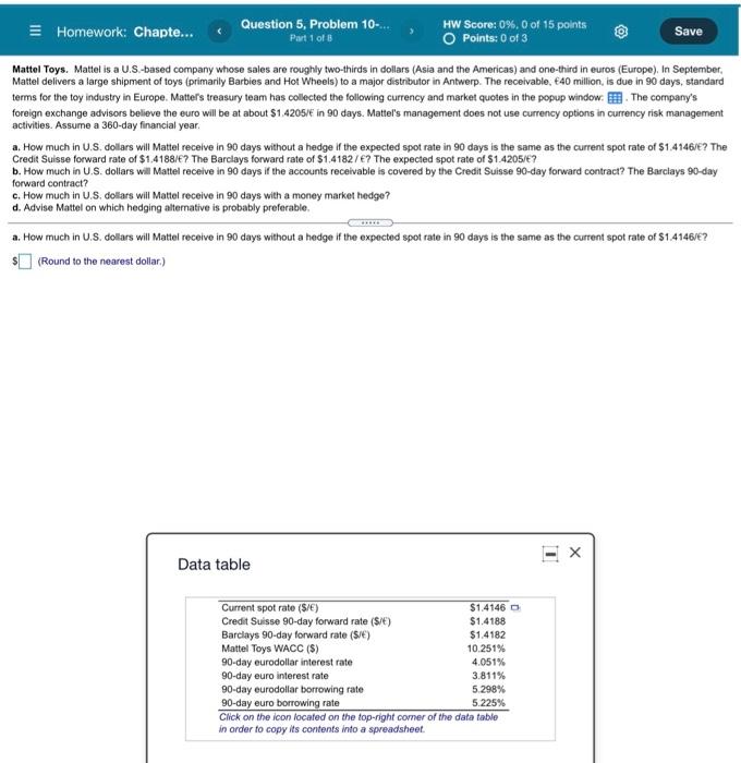  Homework: Chapte... Question 5, Problem 10-.... HW Score: 0%, 0 of
