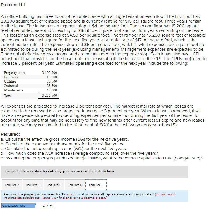 lease. The lease has an expense stop at $4 per square foot.