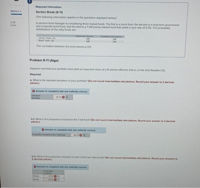 ans all three parts Requlred information Section Break (8-11) The following information