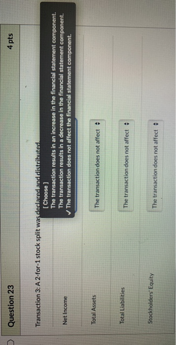 declared and distributed. Net Income The transaction does not affect Total Assets