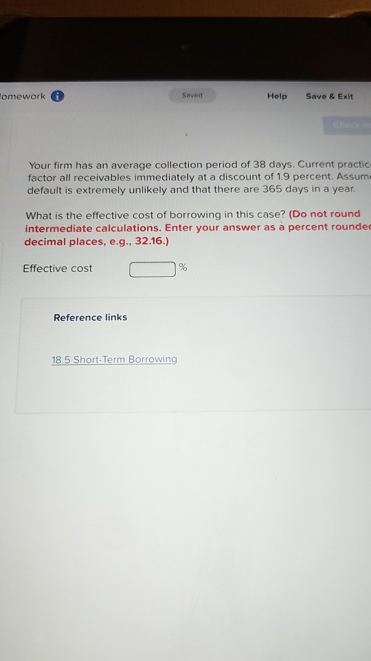 omework saved Help Save & Exit Your firm has an average